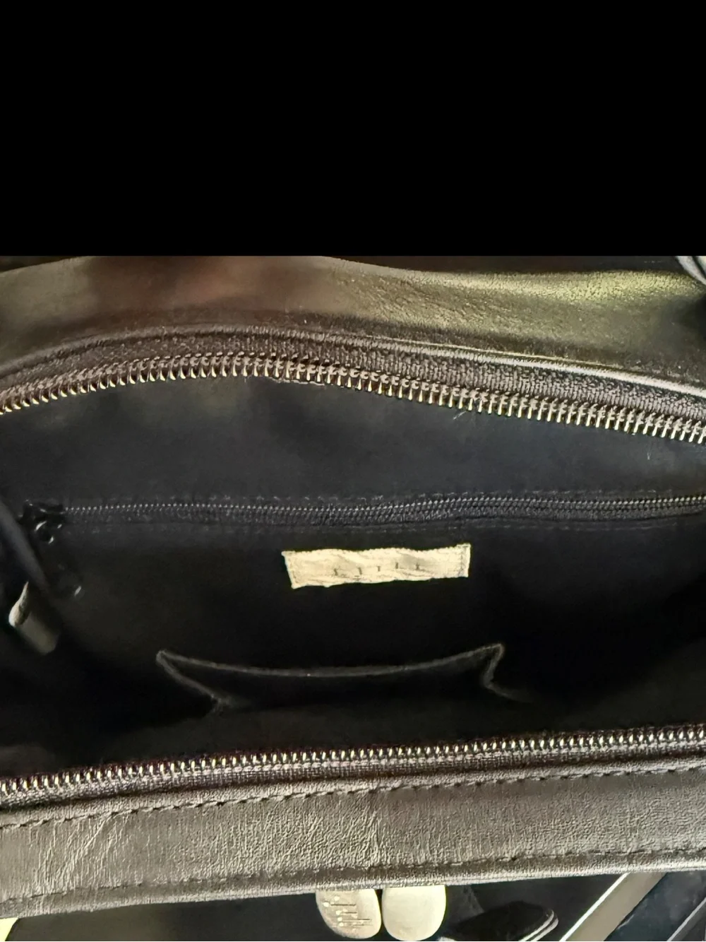 J.Jill Black Leather Crossbody Organizer Bag Zip Compartments Travel Purse